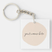 ビジネスのロゴピンクのブラシストローク キーホルダー (正面)