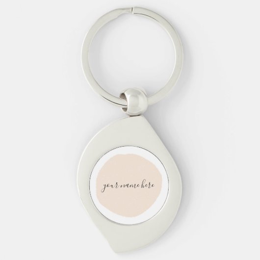 ビジネスのロゴピンクのブラシストローク キーホルダー (正面)