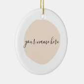 ビジネスのロゴピンクのブラシストローク セラミックオーナメント (右)