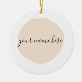 ビジネスのロゴピンクのブラシストローク セラミックオーナメント (正面)