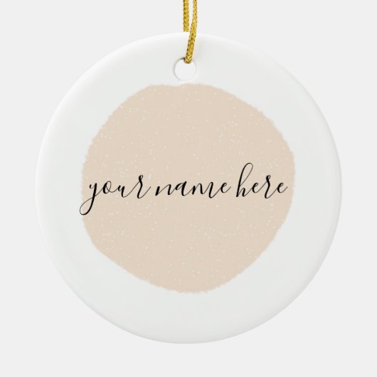 ビジネスのロゴピンクのブラシストローク セラミックオーナメント (正面)