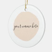 ビジネスのロゴピンクのブラシストローク セラミックオーナメント (左)