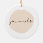 ビジネスのロゴピンクのブラシストローク セラミックオーナメント (裏面)