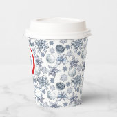 ビジネスのロゴホワイトシルバークリスマス 紙コップ (左)