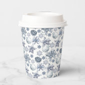 ビジネスのロゴホワイトシルバークリスマス 紙コップ (裏面)