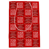 ビジネスのロゴメリークリスマスとハッピーニューイヤー ミディアムペーパーバッグ (正面)