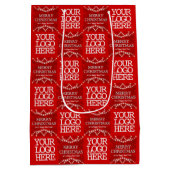 ビジネスのロゴメリークリスマスとハッピーニューイヤー ミディアムペーパーバッグ (裏面)