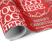 ビジネスのロゴメリークリスマスとハッピーニューイヤー ラッピングペーパー (ロールコーナー)