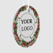 ビジネスのロゴモダンブランドのクリスマスグリーン オーナメント (正面)