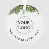 ビジネスのロゴモダンブランドのクリスマスグリーン オーナメント (裏面)