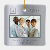 ビジネスのロゴ感謝してい写真あなた銀賞 セラミックオーナメント (裏面)