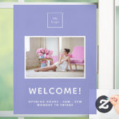 ビジネスのロゴ紫ラベンダー写真へようこそ ウィンドウサイン (ホーム)