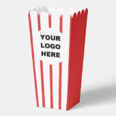 ビジネスのロゴ赤と白の映画ストライプのポップコーン フェイバーボックス (裏面)
