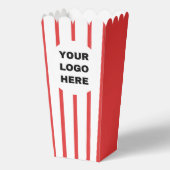 ビジネスのロゴ赤と白の映画ストライプのポップコーン フェイバーボックス (正面)