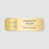 ビジネスのロゴ金ゴールド従業員の磁気 名札 (正面)