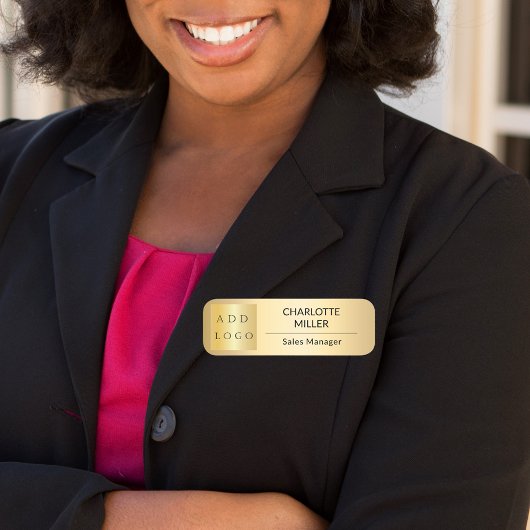 ビジネスのロゴ金ゴールド従業員の磁気 名札