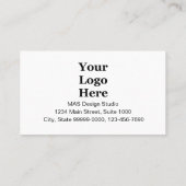 ビジネスのロゴ黒と白の友人を参照 紹介カード (裏面)