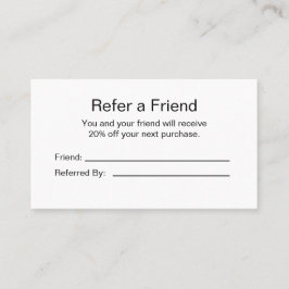 ビジネスのロゴ黒と白の友人を参照 紹介カード