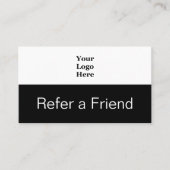 ビジネスのロゴ黒と白の友人を参照 紹介カード (正面)
