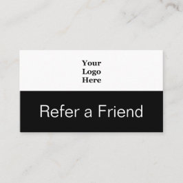 ビジネスのロゴ黒と白の友人を参照 紹介カード