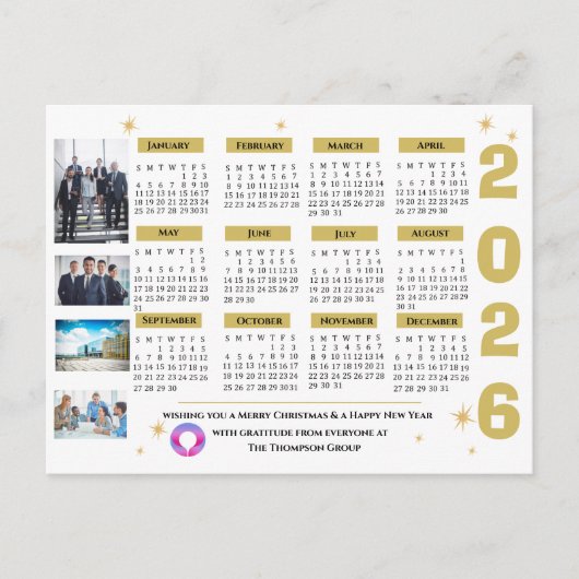 ビジネスの企業の季節的な挨拶の会社のロゴ シーズンポストカード (正面)