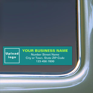 ビジネスの住所と電話番号(ティール（緑がかった色）緑) バンパーステッカー