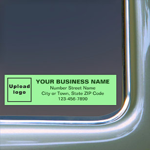 ビジネスの住所と電話番号（緑） バンパーステッカー