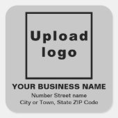 ビジネスの住所（灰色の正方形のステッカー） スクエアシール (正面)