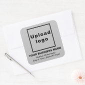 ビジネスの住所（灰色の正方形のステッカー） スクエアシール (封筒)