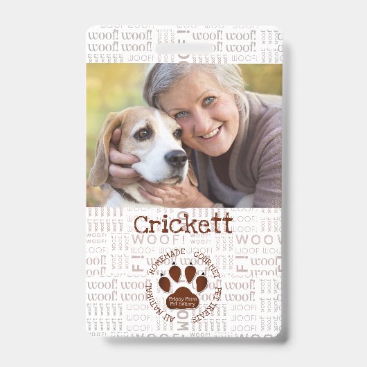 ビジネスの写真と名前と茶色のポー バッジ (正面)