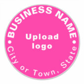ビジネスの場所ピンクの大きな丸ビニール シール (正面)