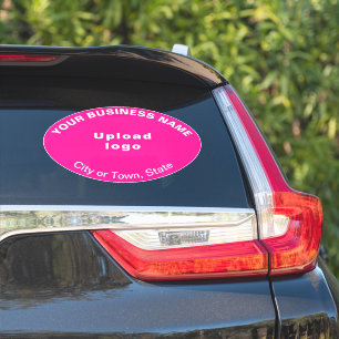 ビジネスの場所ピンクの大きな楕円形のビニール シール