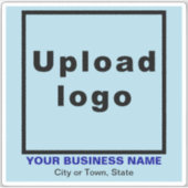 ビジネスの場所ライトブルースクエアビニル シール (正面)