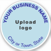 ビジネスの場所ライトブルー丸ビニル シール (正面)