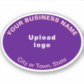 ビジネスの場所 – 紫色の楕円形ビニール シール (正面)