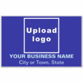 ビジネスの場所Blue Large Rectangle Vinyl シール (正面)