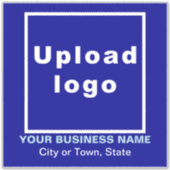 ビジネスの場所Blue Large Square Vinyl シール (正面)