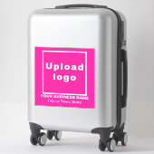 ビジネスの場所Pink Large Square Vinyl シール (スーツケース)