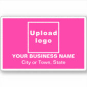 ビジネスの場所Pink Rectangle Vinylステッカー シール (正面)