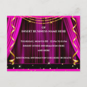 ビジネスの大きなオープンピンク金ゴールドレッドVIPパーティー 案内ポストカード (裏面)