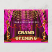 ビジネスの大きなオープンピンク金ゴールドレッドVIPパーティー 案内ポストカード (正面)