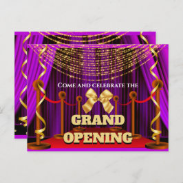 ビジネスの大きな開き紫色の金ゴールド赤色VIPパーティー  案内ポストカード