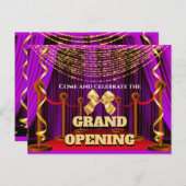 ビジネスの大きな開き紫色の金ゴールド赤色VIPパーティー 案内ポストカード (正面/裏面)