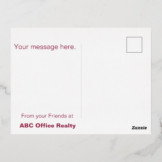 ビジネスの平和 箔シーズンポストカード (裏面)