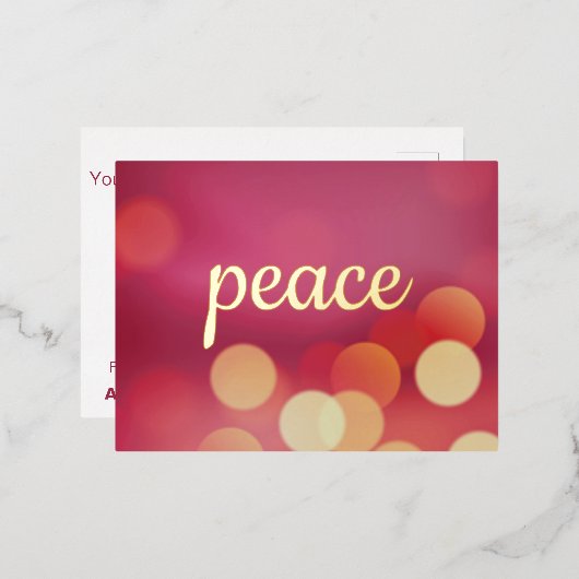 ビジネスの平和 箔シーズンポストカード (正面/裏面)