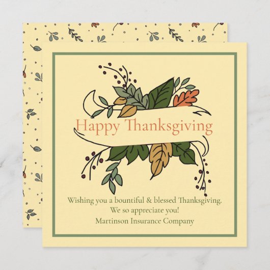 ビジネスの幸せな感謝の気持ち シーズンカード (正面/裏面)
