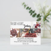 ビジネスの広告カードホワイトローゼス金ゴールドジオメトリ ポストカード (スタンド正面)