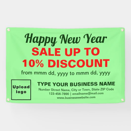 ビジネスの新年の販売ライトグリーン長方形 横断幕 (横)