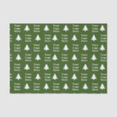 ビジネスの緑と白のクリスマスツリーあなたのロゴ 薄葉紙 (正面)