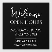 ビジネスの開始と営業時間 ウィンドウサイン (シート)